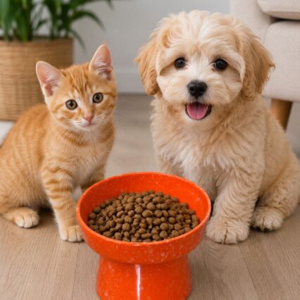 MORA Seramik Kedi & Köpek Eğimli Mama ve Su Kabı